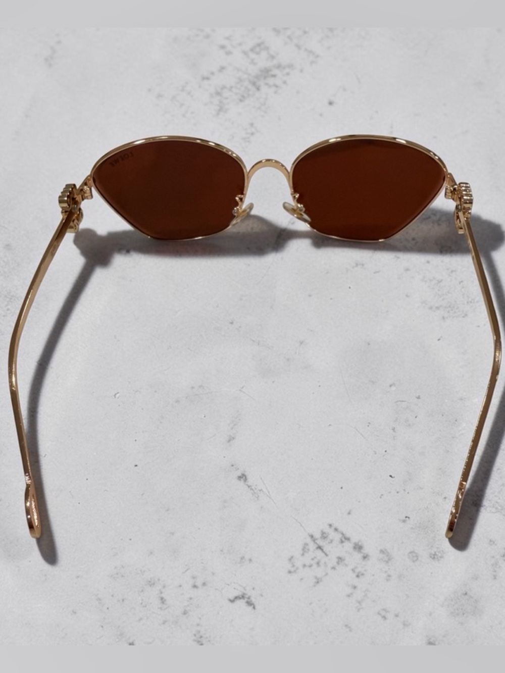 Brown Lens Gold Frame Women's Sunglasses - Picture 5 of 6